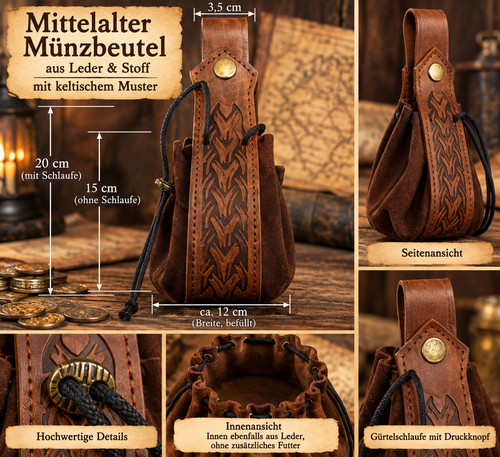 Mittelalterlicher münzbeutel - mittelalterlicher,