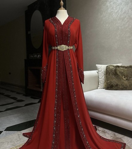Damen kaftan maxikleid rot - damen,