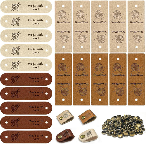Handmade lederetiketten set - handmade,