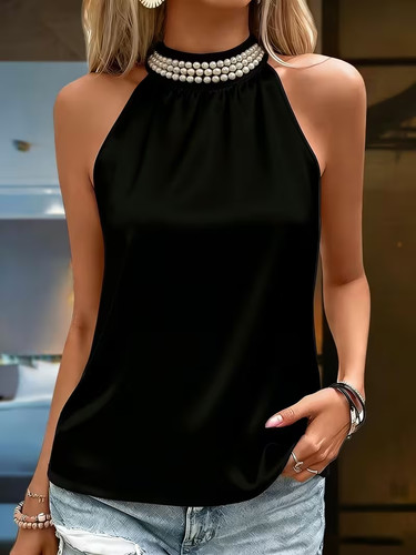 Elegantes satin top mit - elegantes,