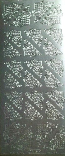 Stickerbogen verzierung silber - stickerbogen,