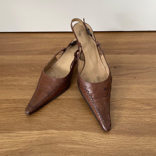 Stylische spitze leder pumps - leder,