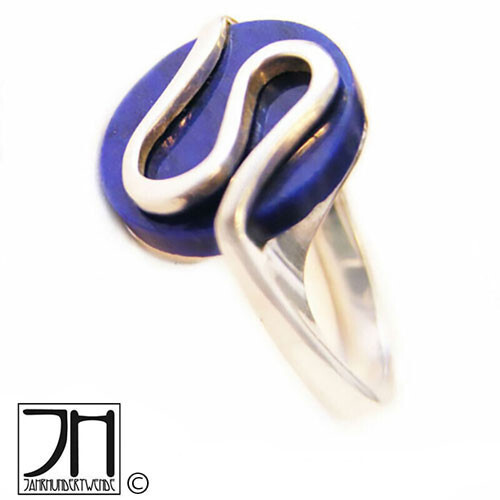 Vintage silber ring - ring, blaue